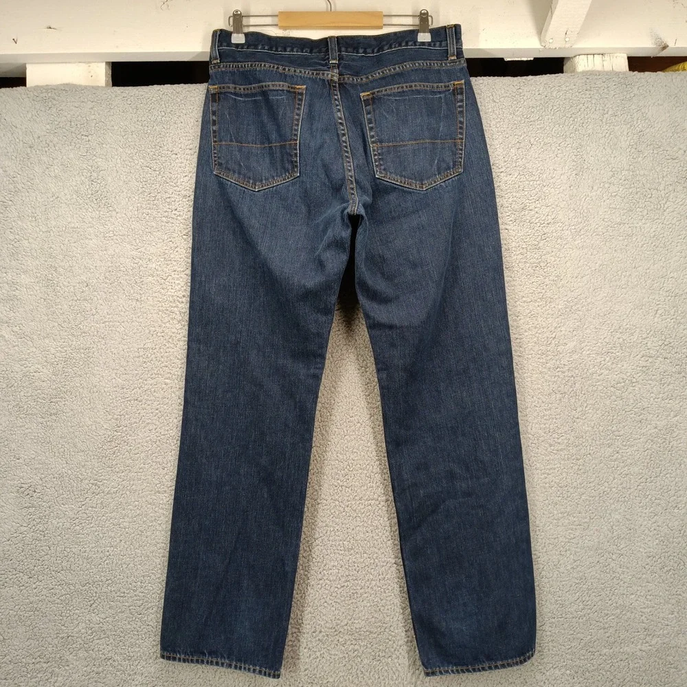 J Crew‎ Jeans Mens Size 35x32 Straight Leg Dark Wash Denim Casual Pants